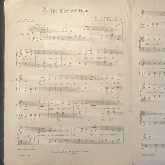 Marine Hymn sheet music - Picture 2 of 3